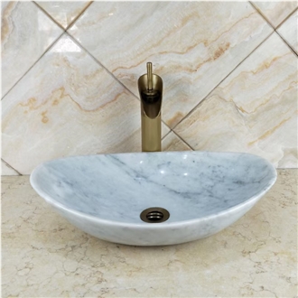 Carrara White Marble Vessel Sink With Good Price