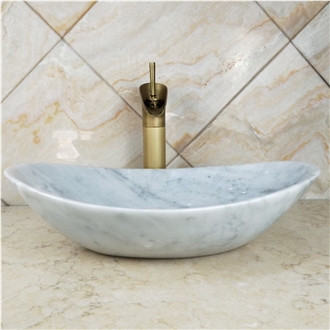 Carrara White Marble Vessel Sink With Good Price