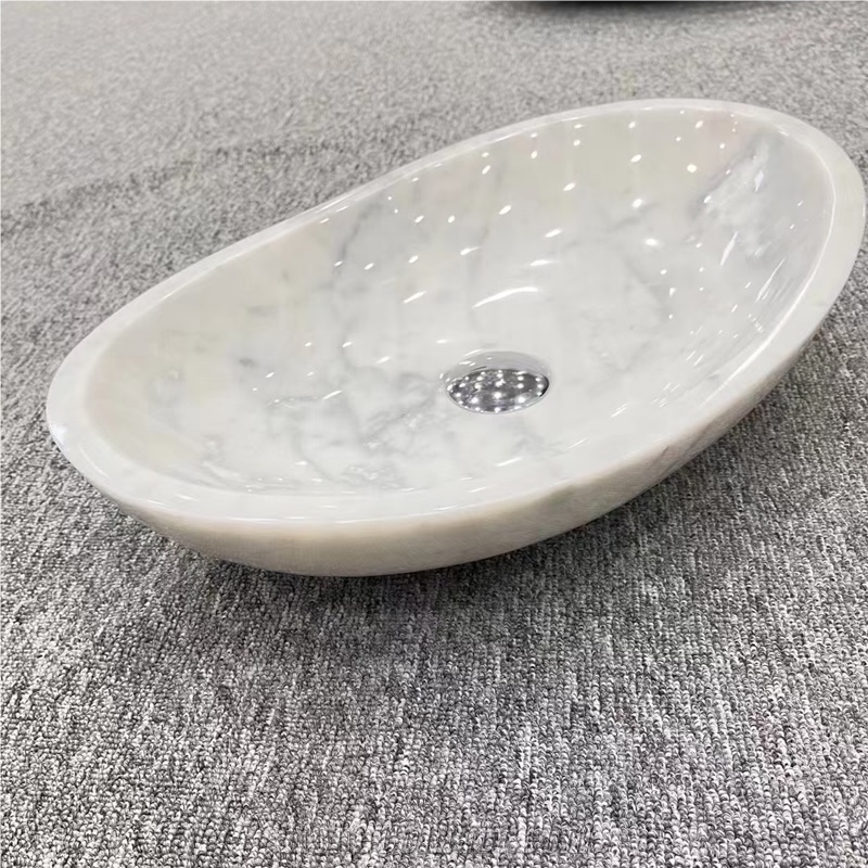Carrara White Marble Vessel Sink With Good Price