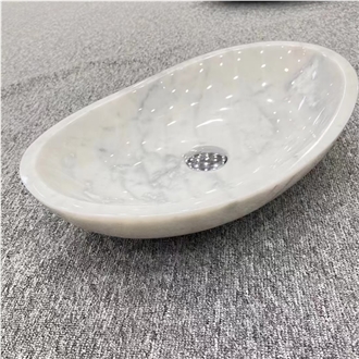 Carrara White Marble Vessel Sink With Good Price