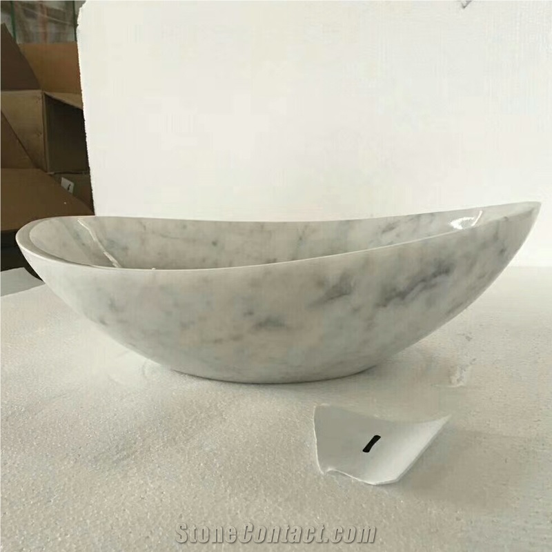 Carrara White Marble Vessel Sink With Good Price