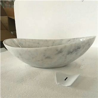Carrara White Marble Vessel Sink With Good Price