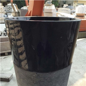 China Black Granite Pedestal Sink