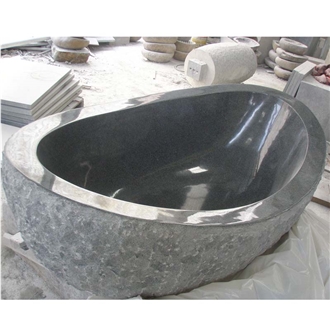China G654 Granite Bathtub Polish Inside Nature Outside
