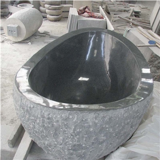 China G654 Granite Bathtub Polish Inside Nature Outside