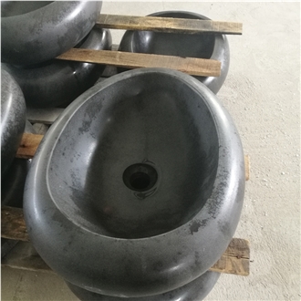 China Grey Basalt Oval Bathroom Sink