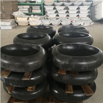 China Grey Basalt Oval Bathroom Sink