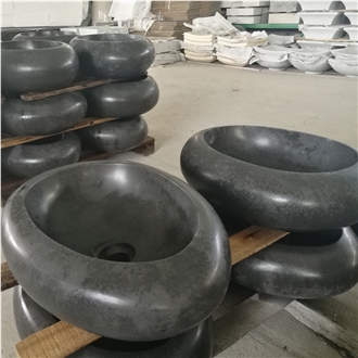 China Grey Basalt Oval Bathroom Sink