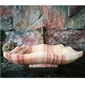China Yellow Onyx Sink Art Design 42*42*10CM