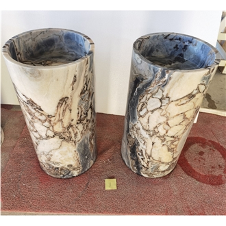Elephant White Marble Pedestal Sink