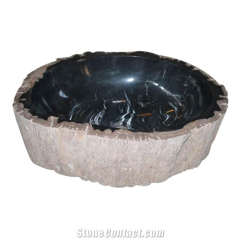 Fossil Wood Stone Sink Random Shape