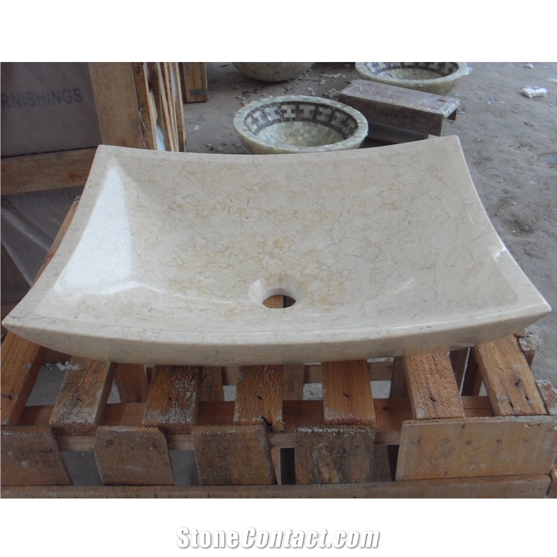 Galala Beige Marble Rectangle Sinks