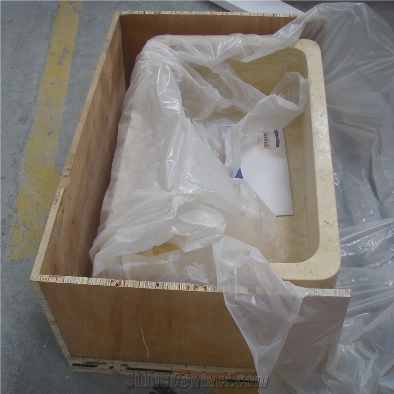 Galala Marble Farm Sink With Carvings In Single Block