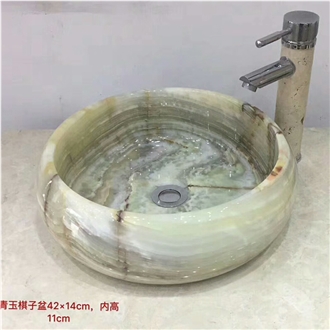 Green Onyx Art Sink 42X42x14cm Polished