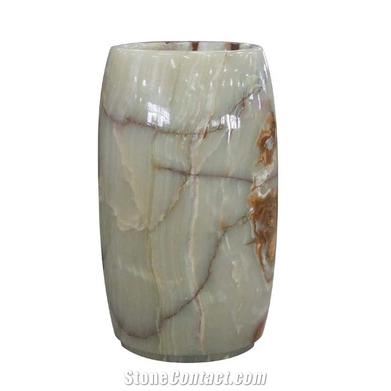 Green Onyx Pedestal Sinks 42X42x85cm Polished