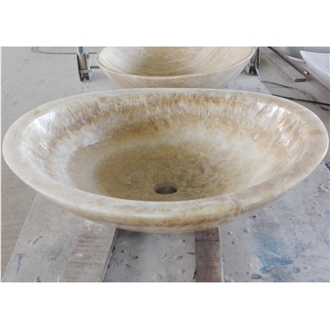 Honey Onyx Bathroom Oval Sinks