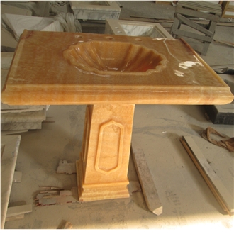 Honey Onyx Free Standing Washbasin Polished