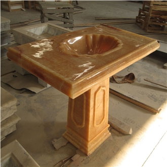 Honey Onyx Free Standing Washbasin Polished