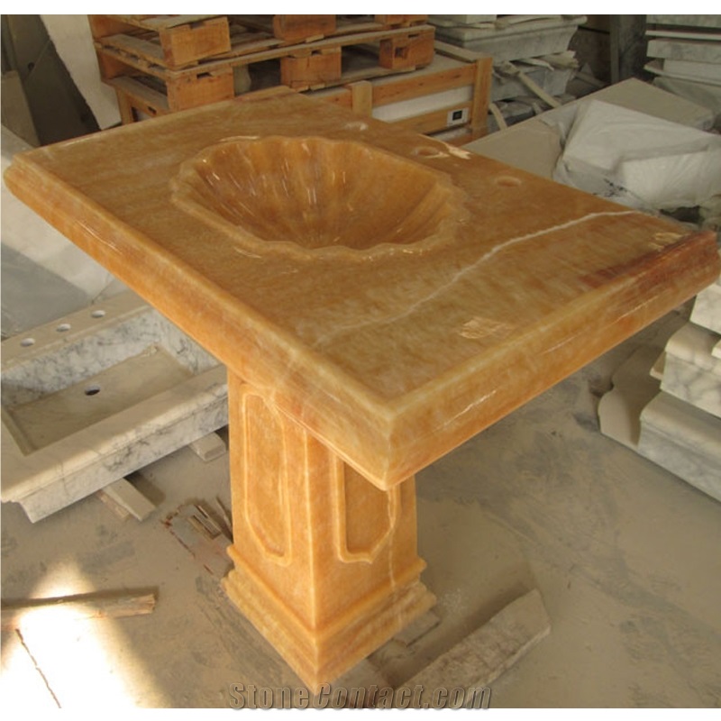 Honey Onyx Free Standing Washbasin Polished