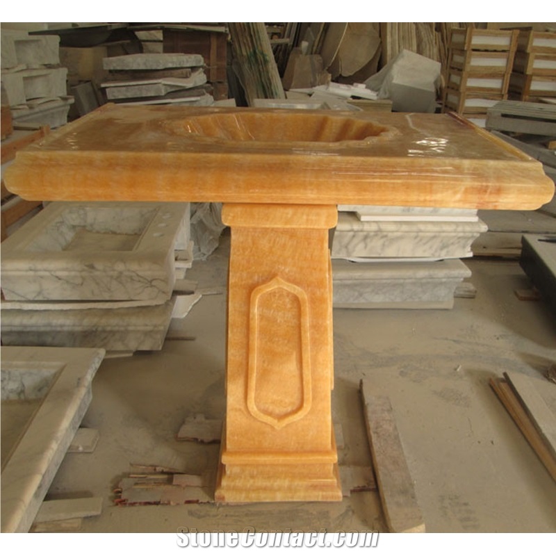 Honey Onyx Free Standing Washbasin Polished