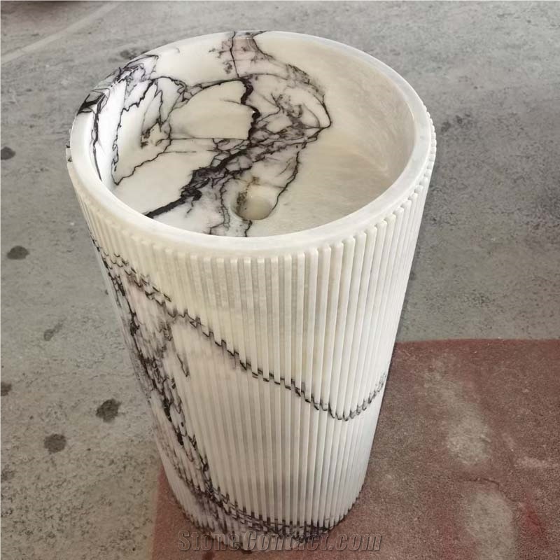 Lilac Marble Pedestal Sink 42X42X85CM