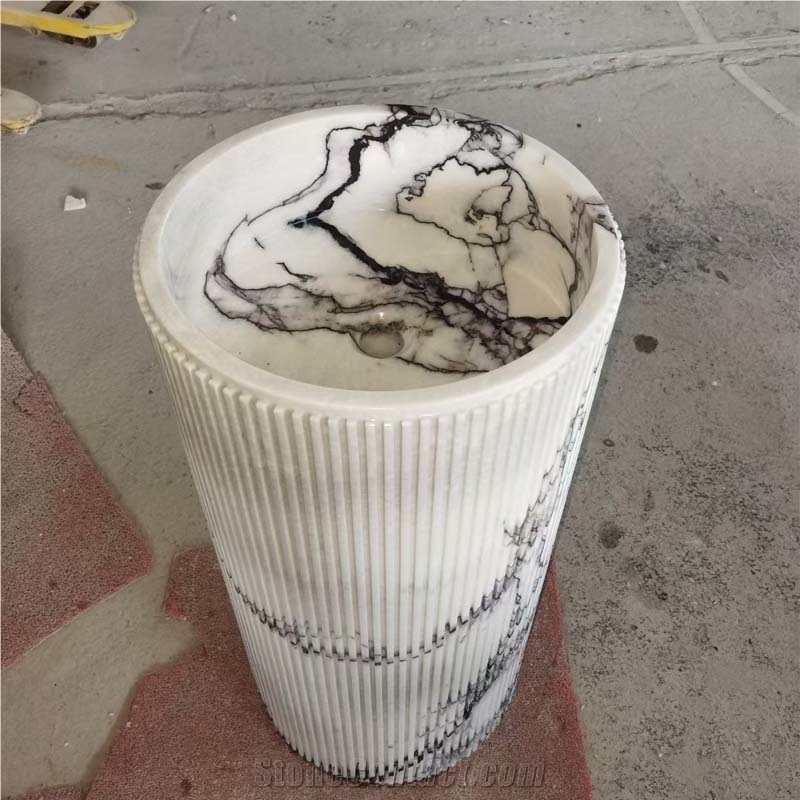 Lilac Marble Pedestal Sink 42X42X85CM