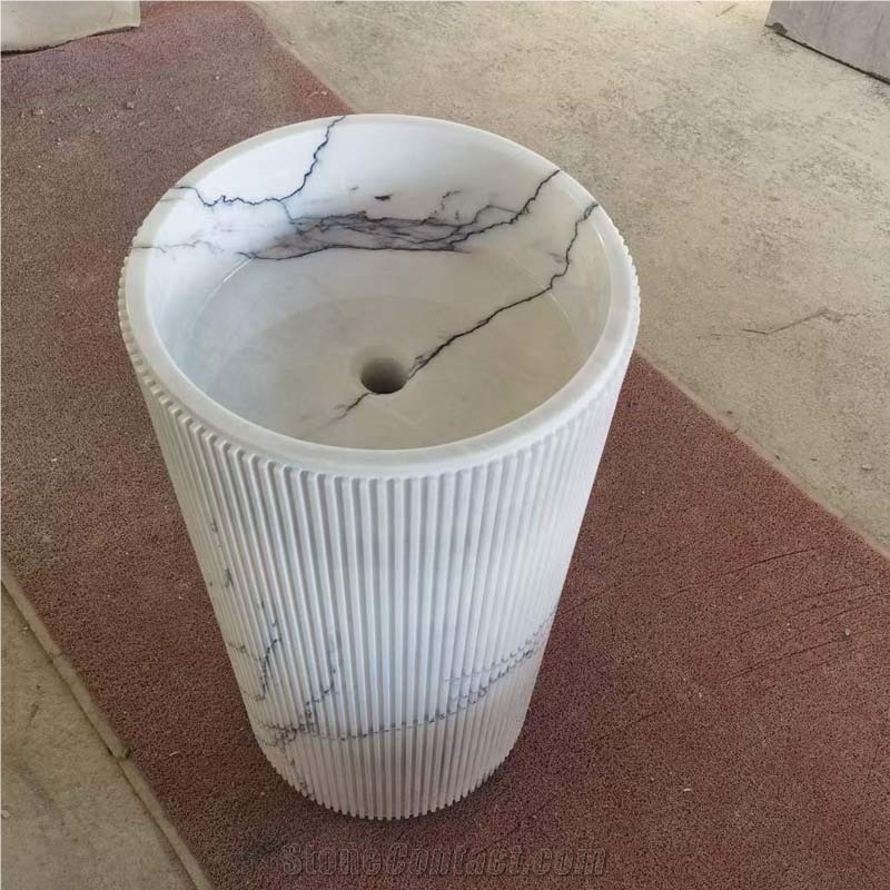 Lilac Marble Pedestal Sink 42X42X85CM