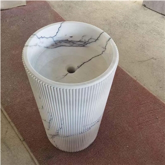 Lilac Marble Pedestal Sink 42X42X85CM