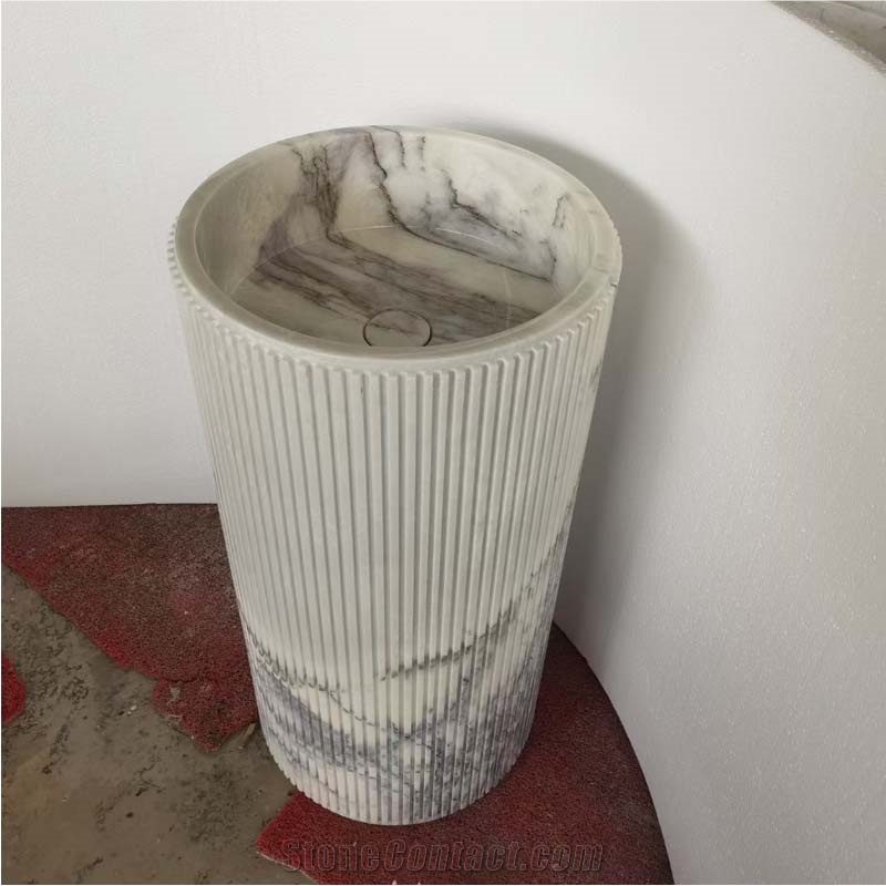 Lilac Marble Pedestal Sink 42X42X85CM