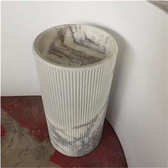 Lilac Marble Pedestal Sink 42X42X85CM