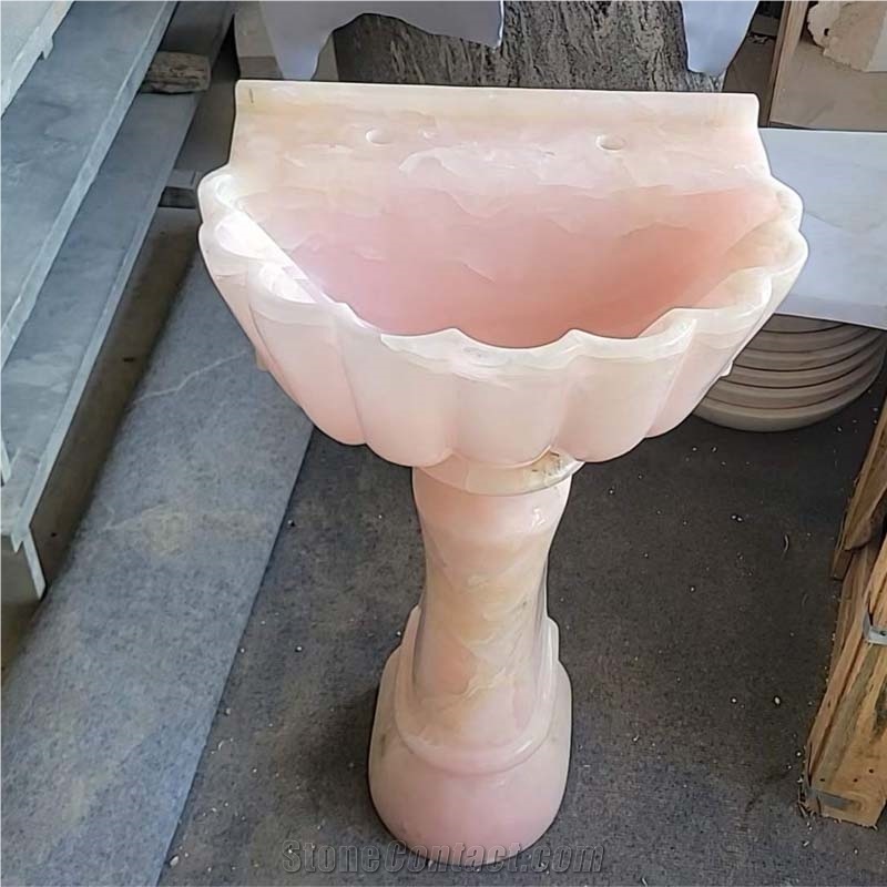 Pink Onyx Free Standing Wash Basin Polished