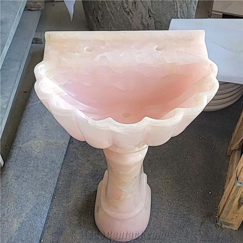 Pink Onyx Free Standing Wash Basin Polished