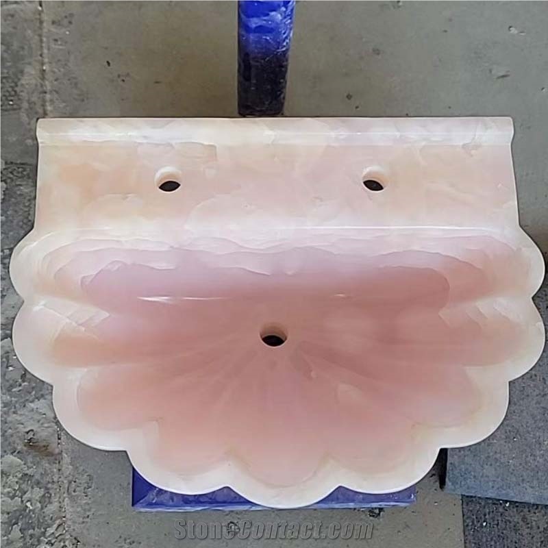 Pink Onyx Free Standing Wash Basin Polished