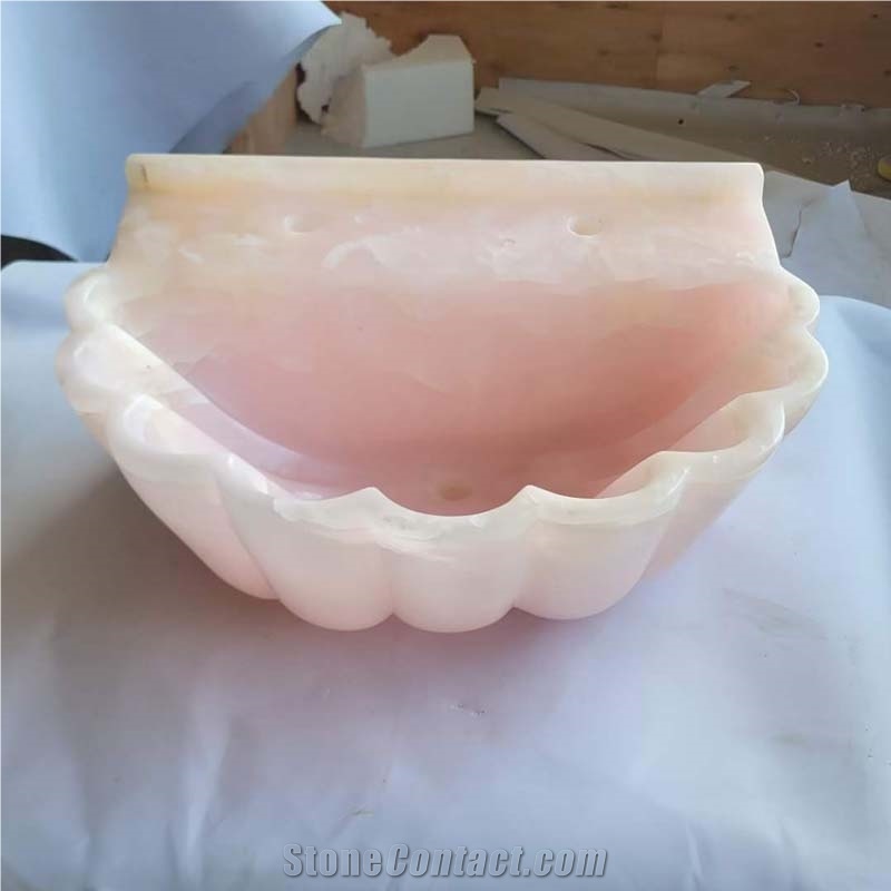 Pink Onyx Free Standing Wash Basin Polished