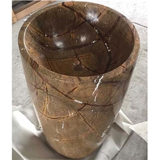 Rain Forest Brown Marble Free Standing Sink