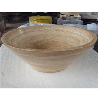 Turkey Beige Travertine Vessel Sinks Polished