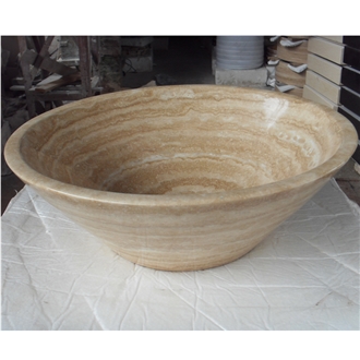 Turkey Beige Travertine Vessel Sinks Polished