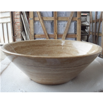 Turkey Beige Travertine Vessel Sinks Polished