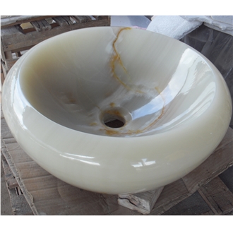 White Onyx Art Washbasin With The Size 42X42x14cm