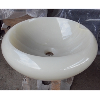 White Onyx Art Washbasin With The Size 42X42x14cm
