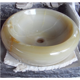 White Onyx Art Washbasin With The Size 42X42x14cm