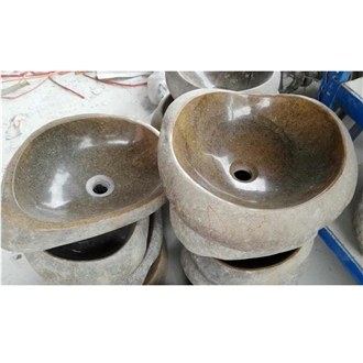 Yellow River Stone Granite Bathroom Sink Random Shape