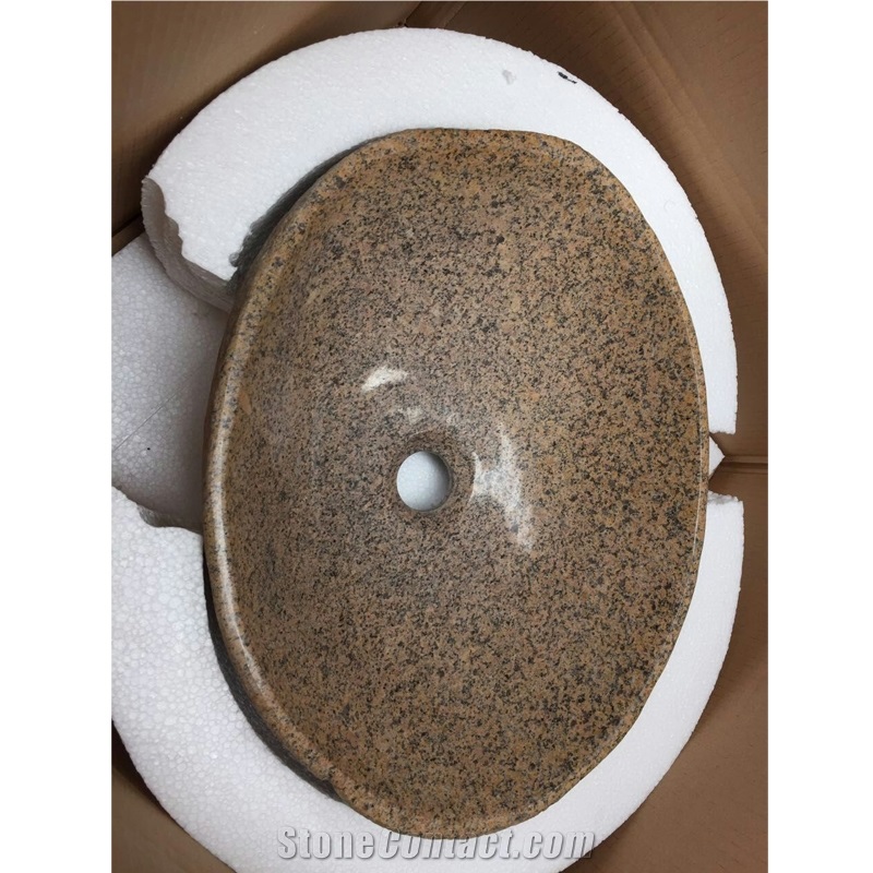 Yellow River Stone Granite Bathroom Sink Random Shape