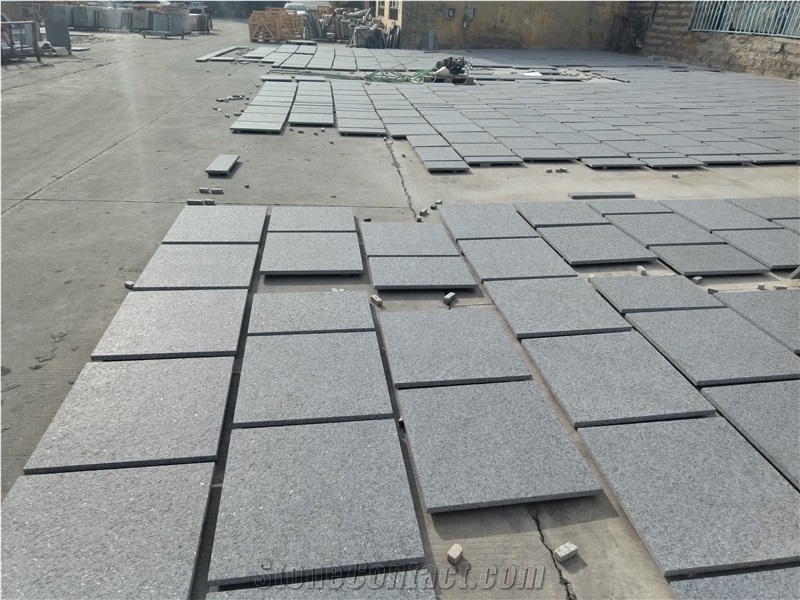 China Ice Flower Blue Granite Flamed Wall Slabs