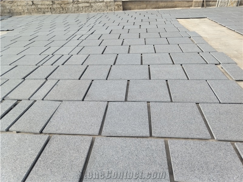 China Ice Flower Blue Granite Flamed Wall Slabs