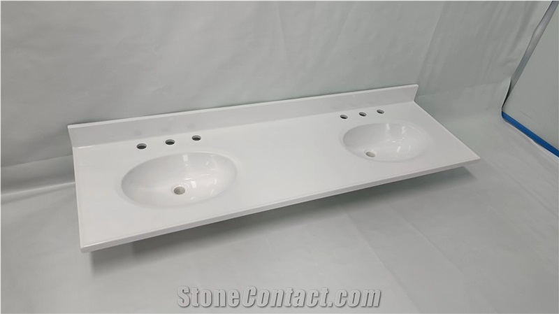 Double Sink Cultured Marble 61X22 Vanity Tops