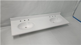 Double Sink Cultured Marble 61X22 Vanity Tops