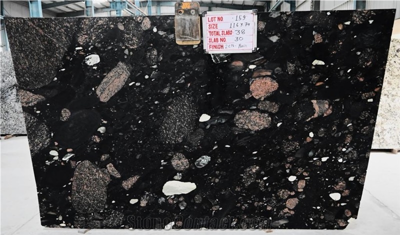 Pebble Black Granite Slabs