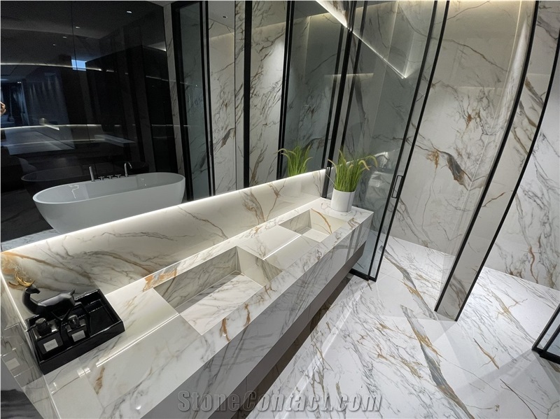 Calacatta Crema Sintered Stone Finished Product