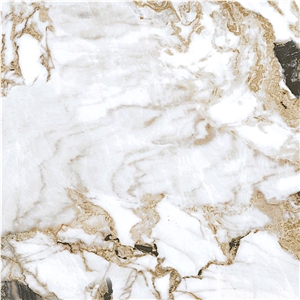 Golden Snow White Sintered Stone Tile